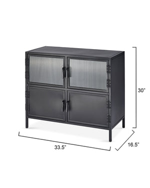 Vitrino 4 Door Side Table in Black Metal