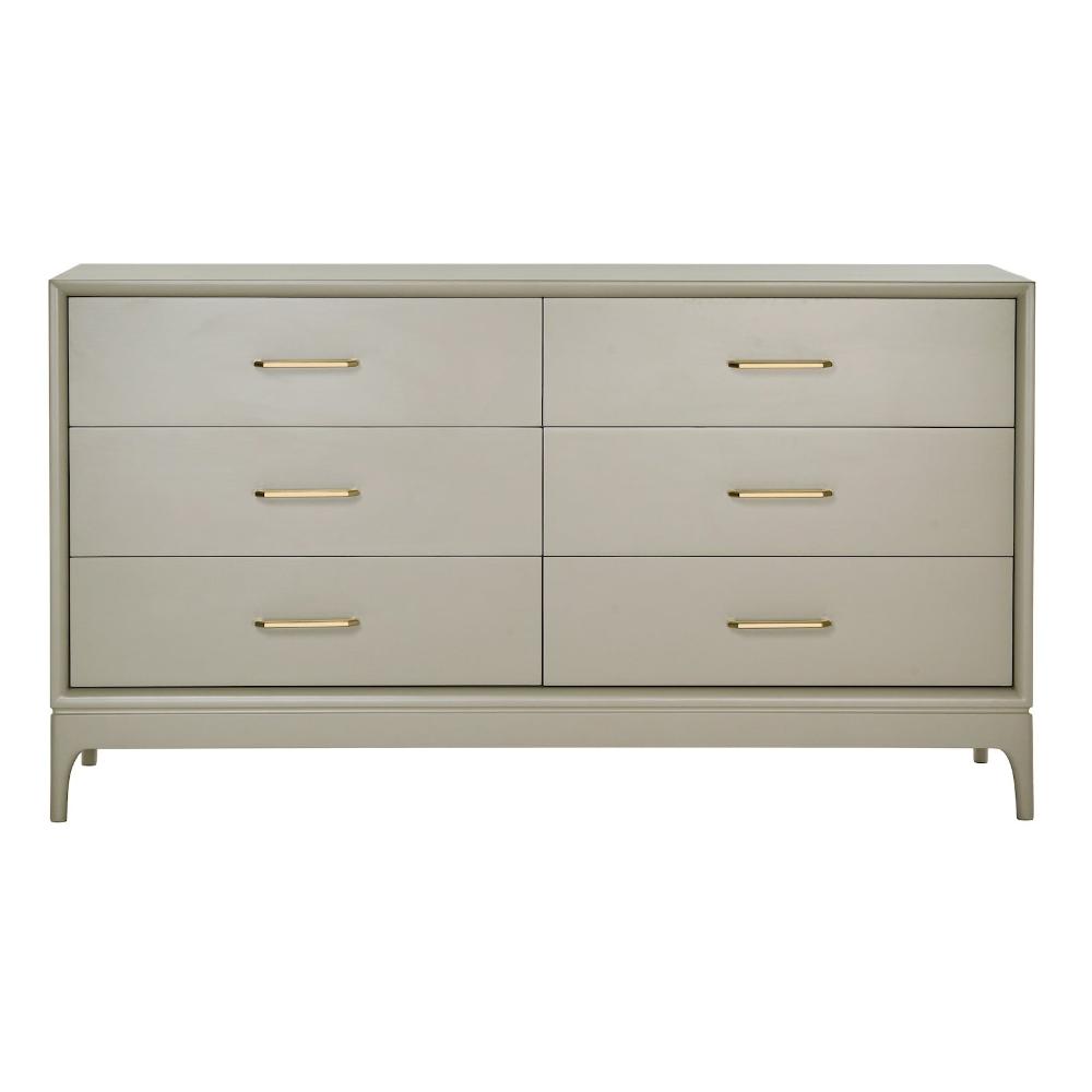 westerleigh 6 drawer dresser with gold knobs Westerleigh 6 Drawer 56.77" W Double Dresser