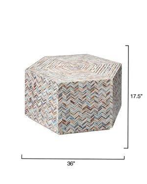 Hepburn Mother of Pearl Hexagon Coffee Table