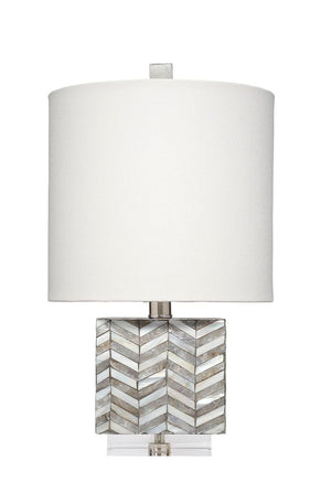 Garbo Mother of Pearl Table Lamp, Grey