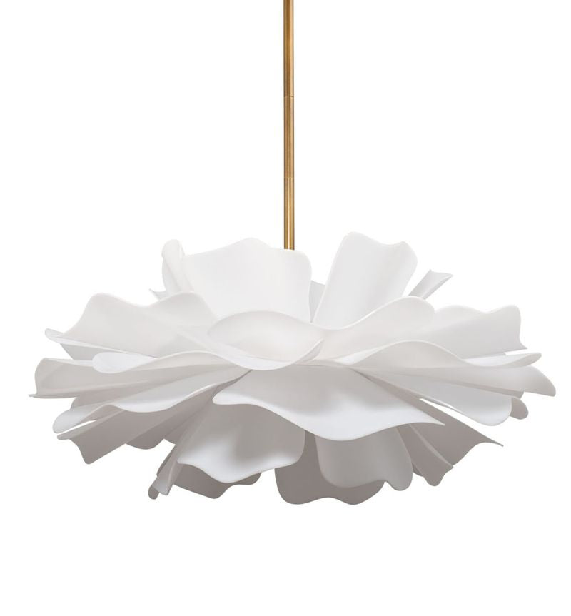 Zinnia Large Chandelier in White Acrylic