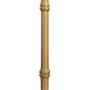 Hallie Table Lamp with Bamboo Detail Pole in Brass with Scalloped Rattan Shade