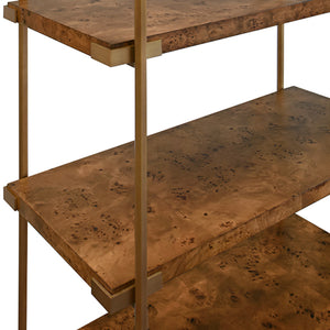 Harris Etagere with Shelves in Dark Burl Wood