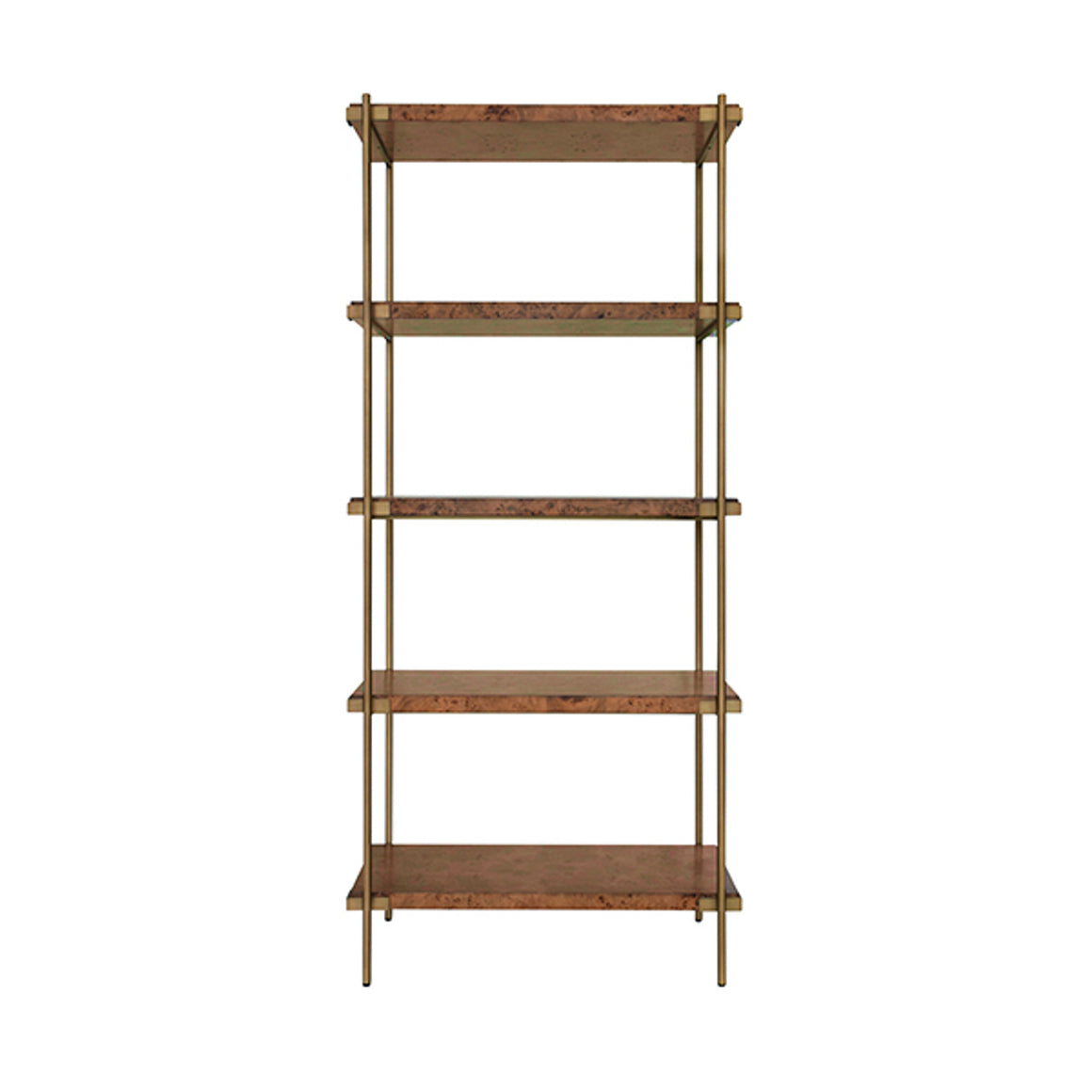 Harris Etagere with Shelves in Dark Burl Wood