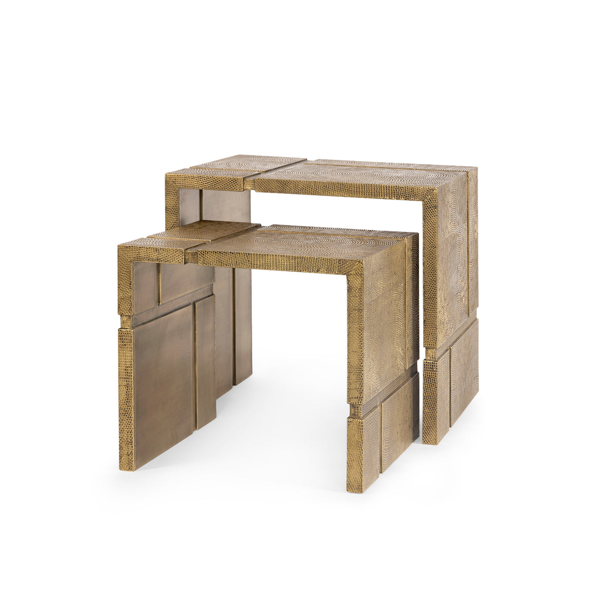 Hollis Nesting Tables Set of 2, Antique Brass | Hollis Collection | Villa & House
