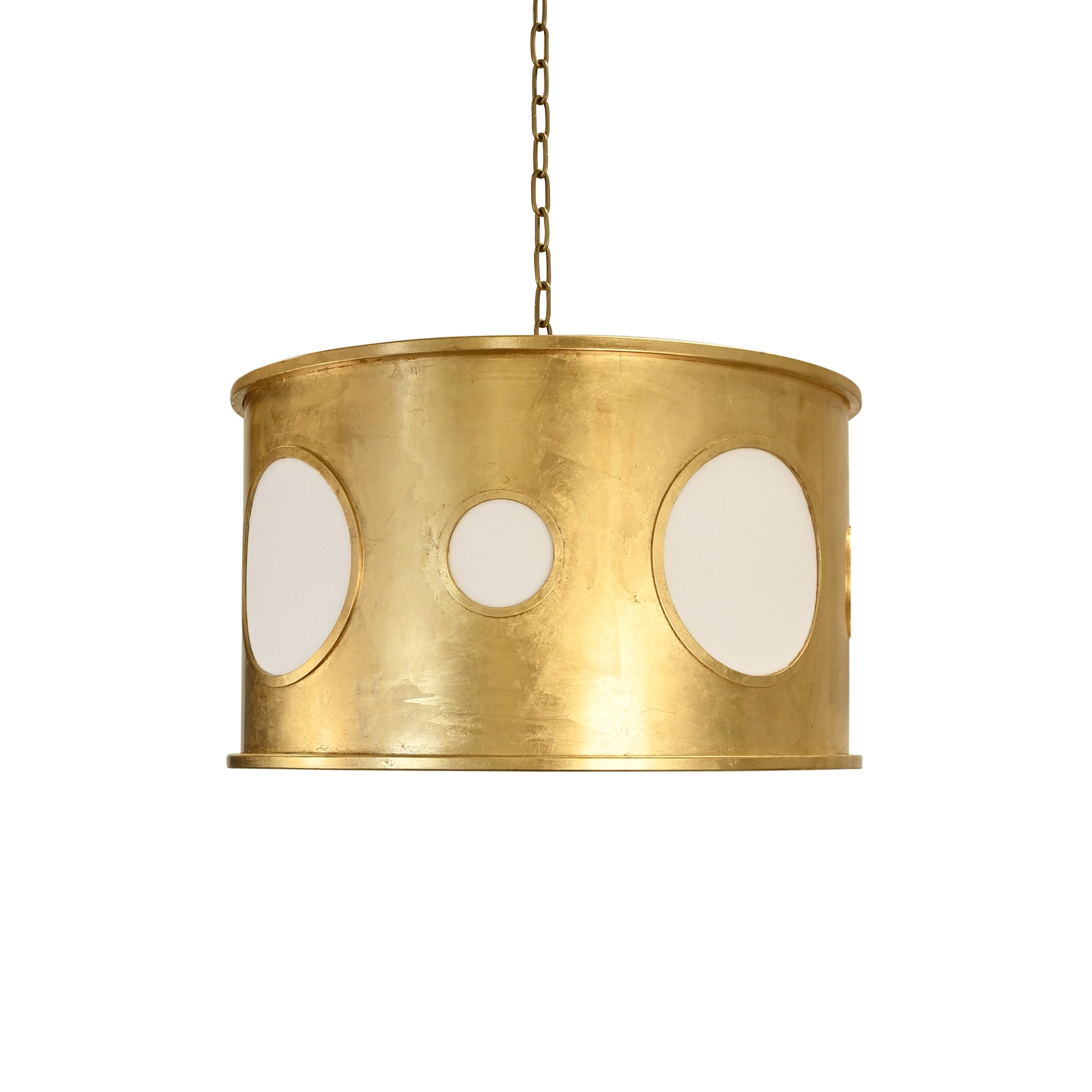 Horatio Drum Pendant In Gold Leaf
