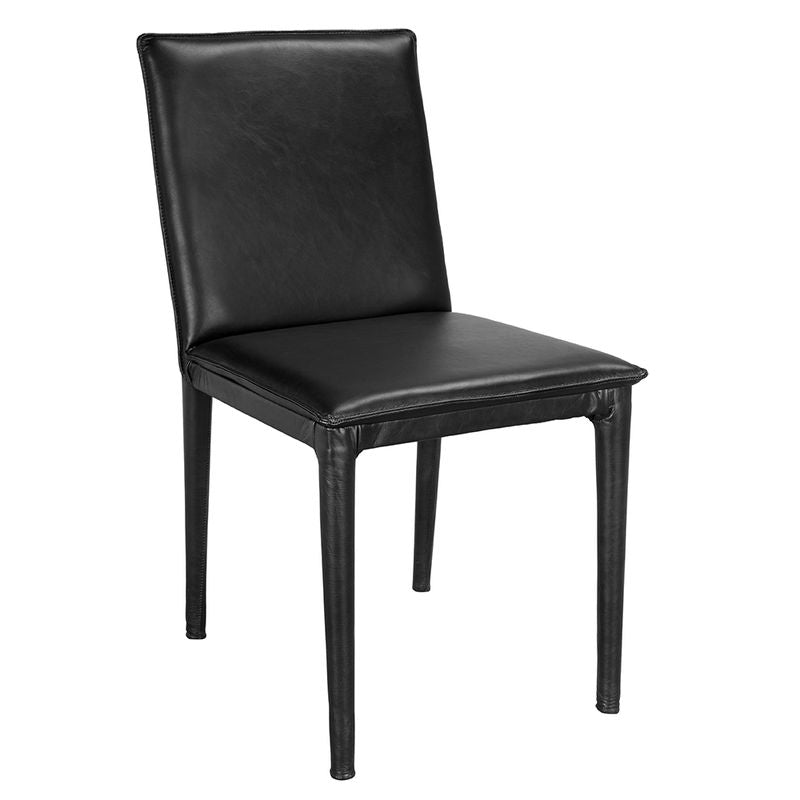 Newton Dining Chair, Ebony Black Leather