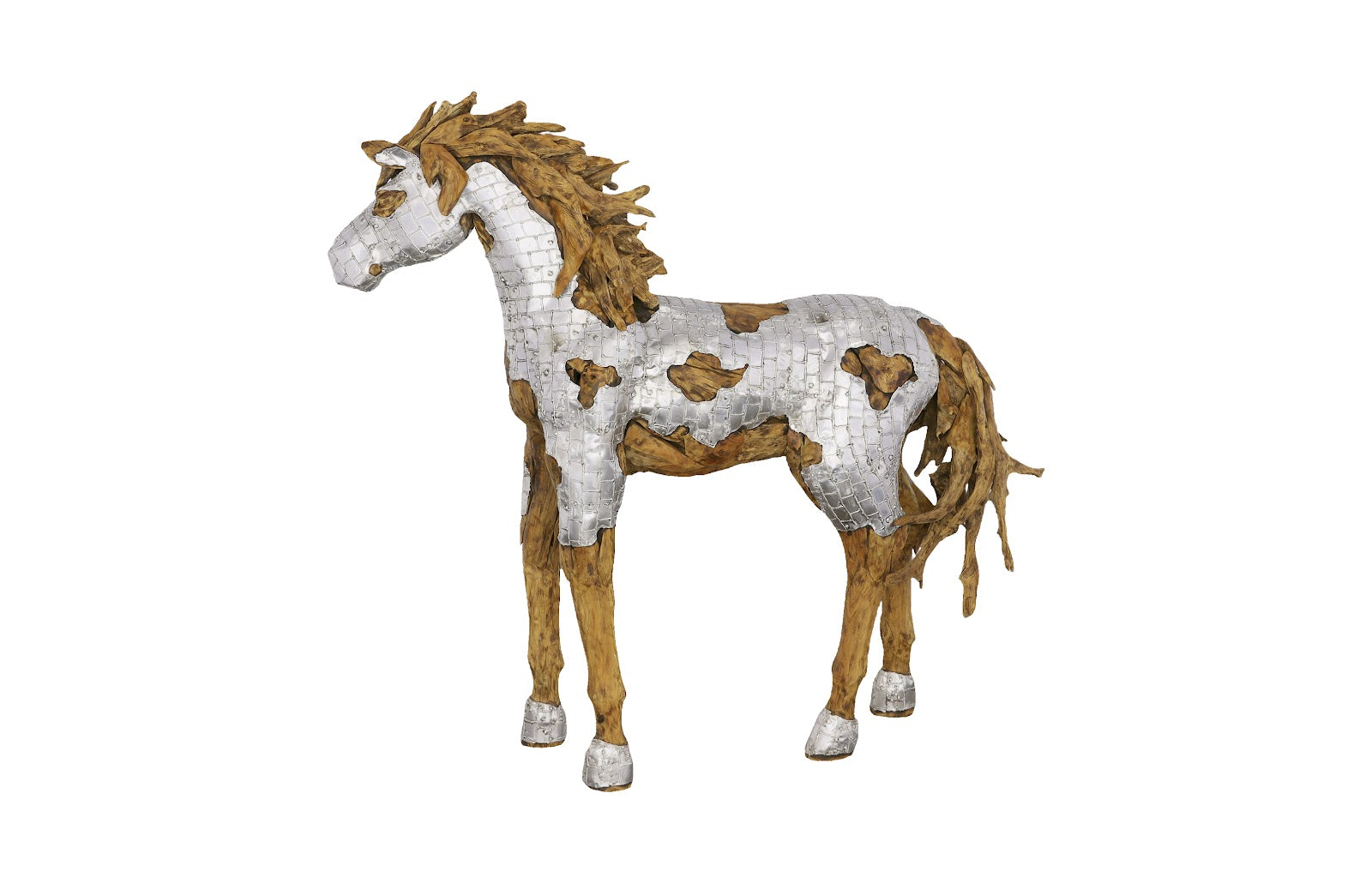 Mustang Horse Armored Sculpture, Walking