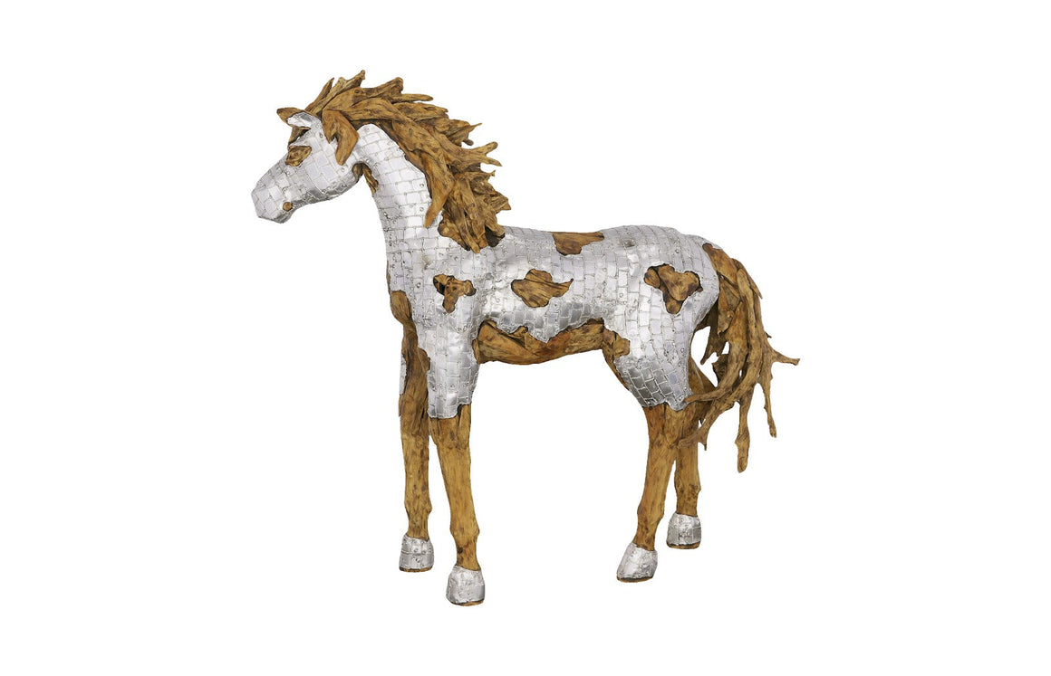 Mustang Horse Armored Sculpture, Walking