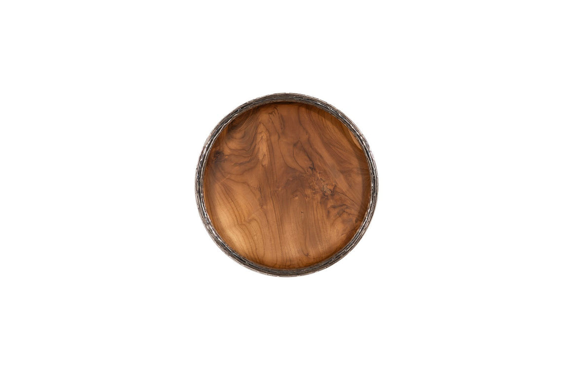 Teak Wood Bowl Wall Art, Metallurgy Edge, MD
