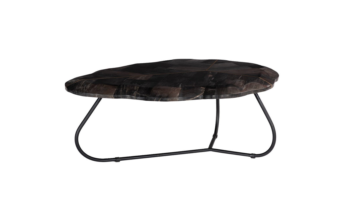 Mosaic Leaf Petrified Wood Coffee Table, Large