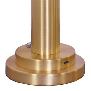 Ike Mini Table Lamp in Brass with Faux Alabaster Dome Shade