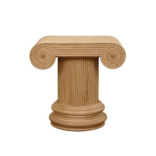 IONIC Column Inspired Occasional Table In Natural Pencil Rattan