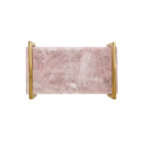 Jarvis White Quartz Tray with Brass Handles