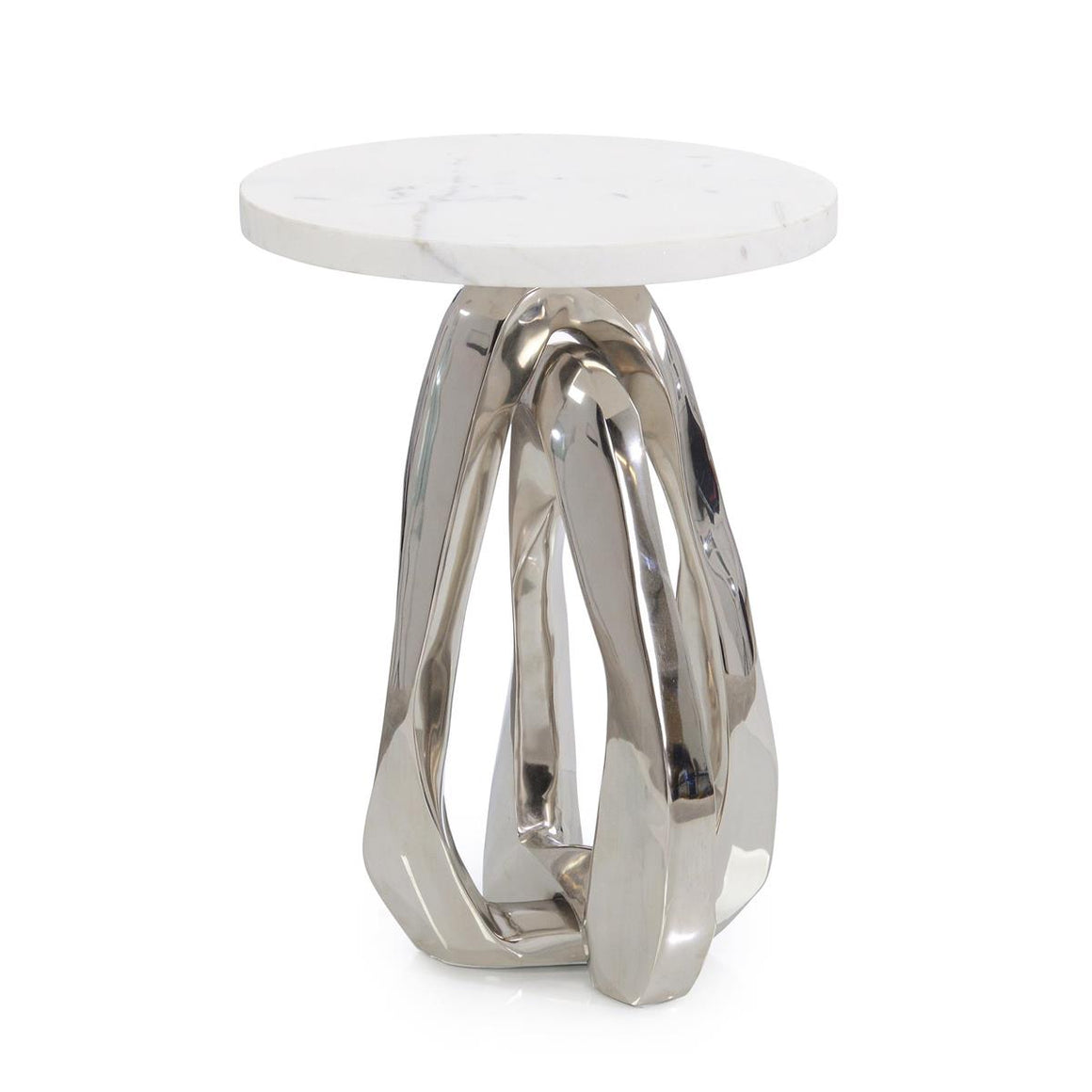 Kaari Side Table, Polished Nickel