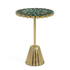 Peony Accent Table, Dark Green