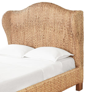 Jovi Headboard and Footboard with Side Rails in Natural Water Hycinth, Queen Size