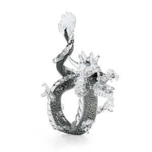 Glass Dragon Sculpture, Large Blue