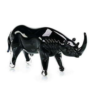 Glass Rhino Sculpture