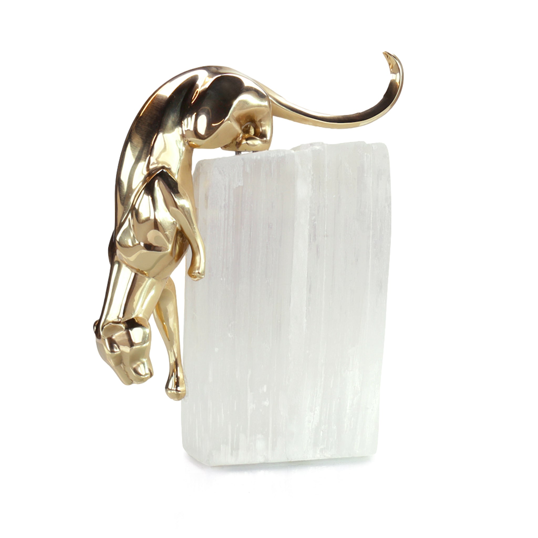 Panther Sculpture on Selenite
