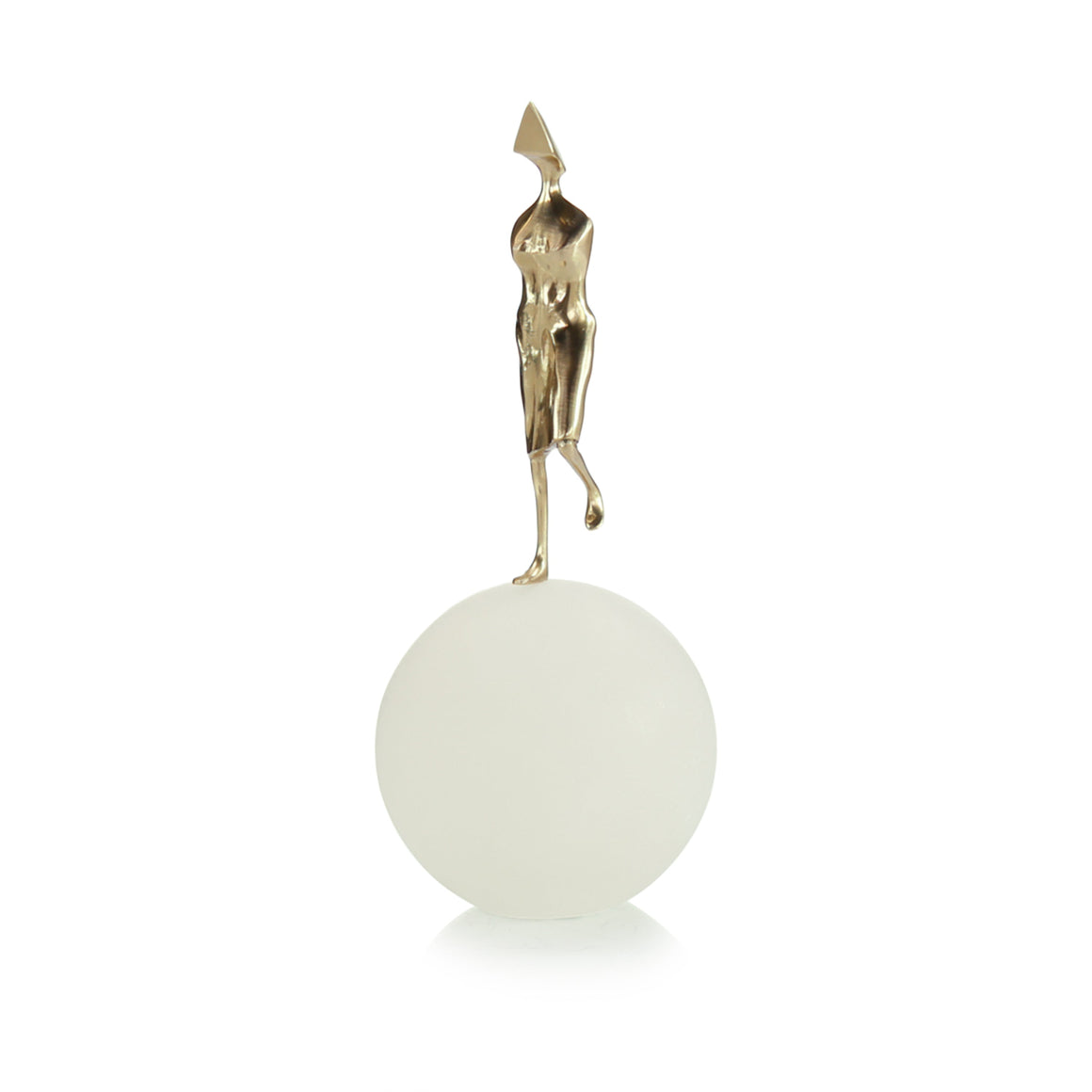 Poised Figure Sculpture on Alabaster