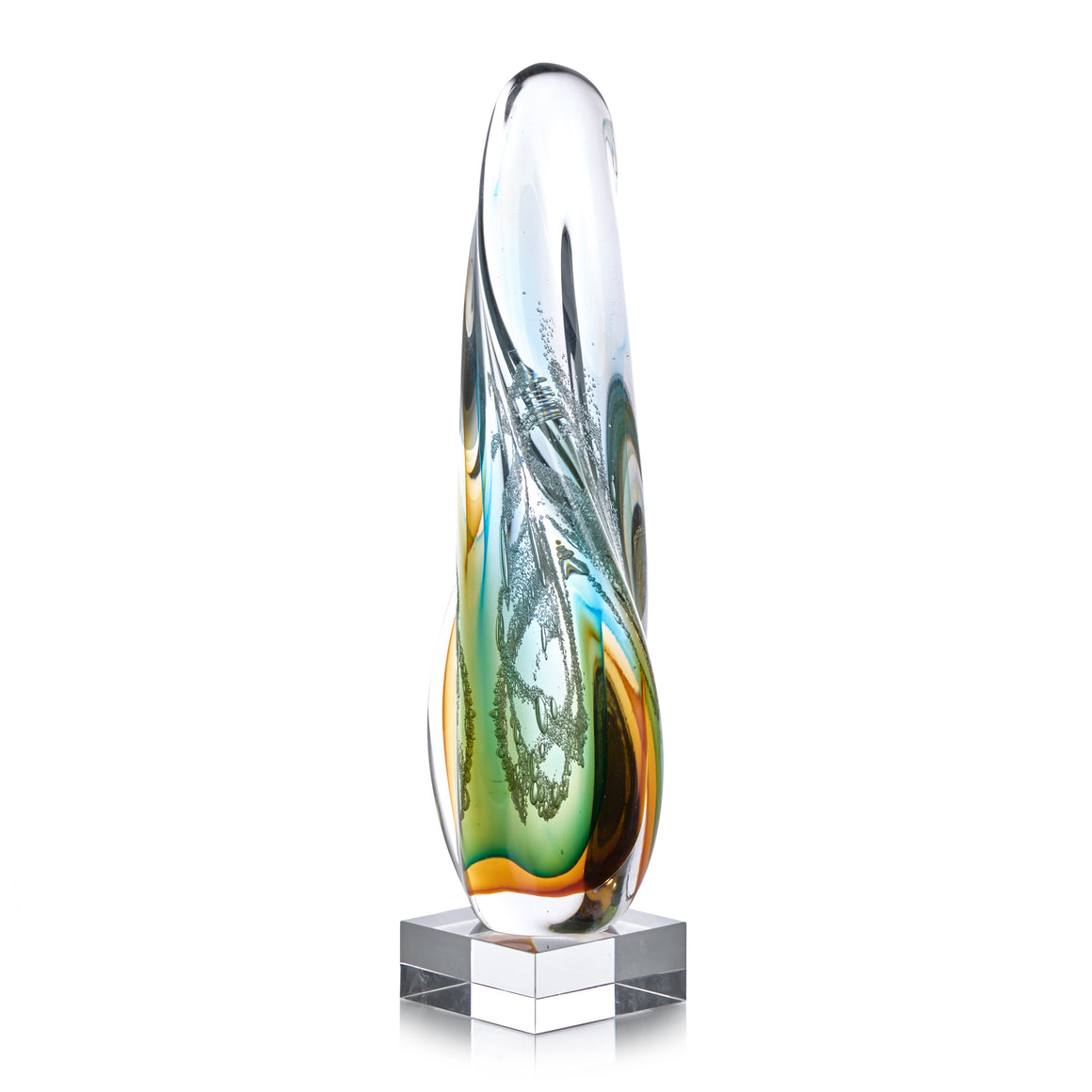 Abstract Aurora Sculpture on Crystal