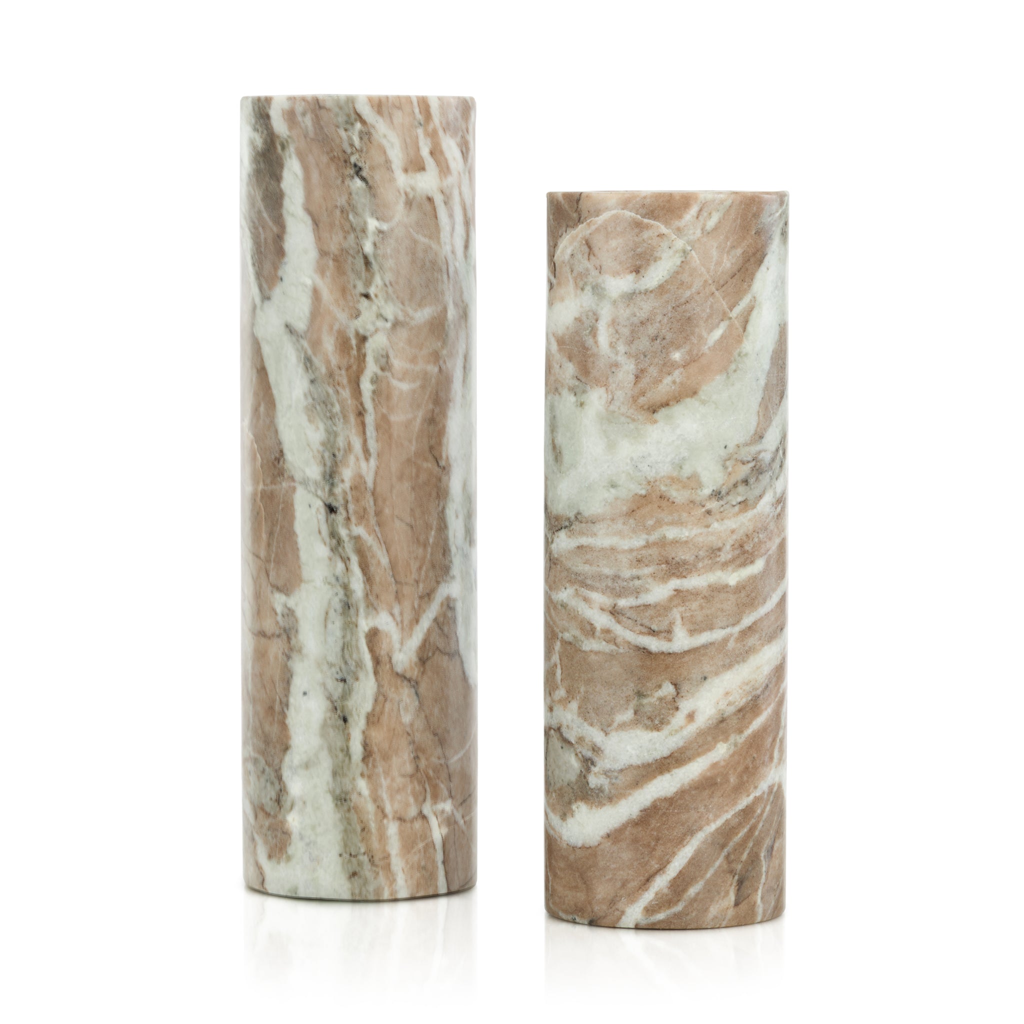 Marble Pillar Candleholders, Set of 2