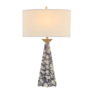 Stone Obelisk Table Lamp, White