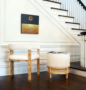 Worlds Away Jude Barrel Arm Chair - Burl Wood
