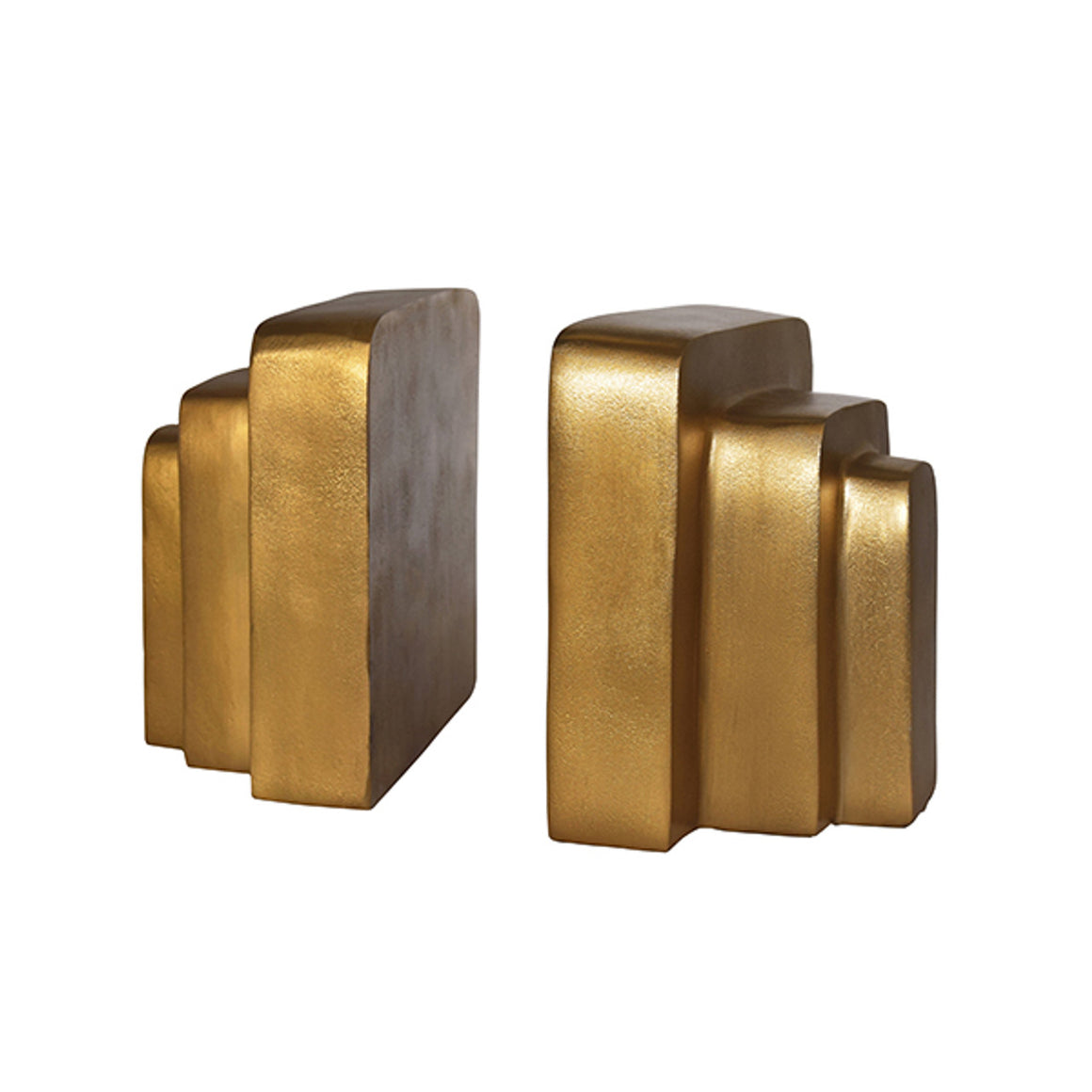 Karat Bookends in Shiny Brass