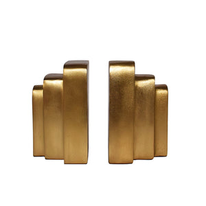 Karat Bookends in Shiny Brass