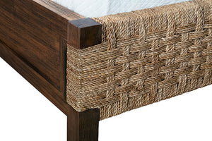 Karina Headboard and Footboard with Wood Side Rails and Legs, King Size