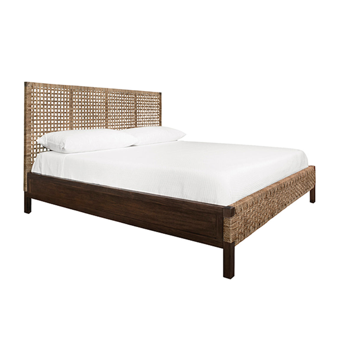 Karina Headboard and Footboard with Wood Side Rails and Legs, King Size