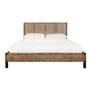 Karina Headboard and Footboard with Wood Side Rails and Legs, King Size