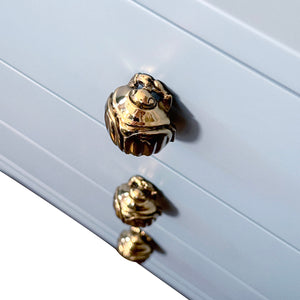 Kilmer Chest with Brass Beetle Knob in Light Blue Matte Lacquer