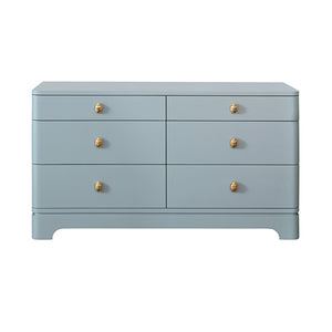 Kilmer Chest with Brass Beetle Knob in Light Blue Matte Lacquer