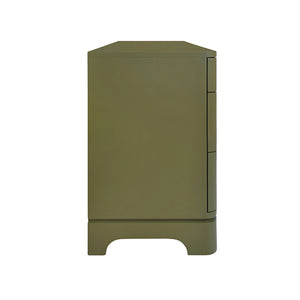 Kilmer Chest with Brass Beetle Knob in Olive Green Matte Lacquer