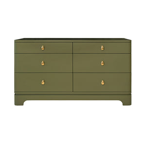 Kilmer Chest with Brass Beetle Knob in Olive Green Matte Lacquer