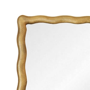 Kylo Mirror with Wavey Textured Frame in Brass
