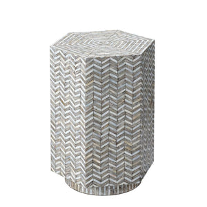 Brando Mother of Pearl Hexagon Side Table