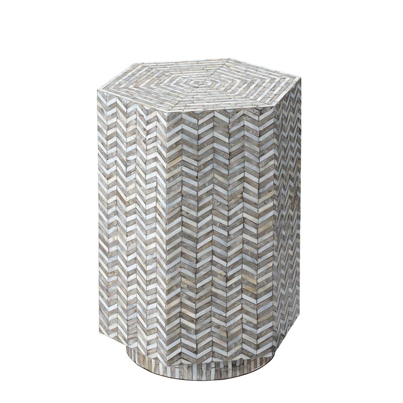 Brando Mother of Pearl Hexagon Side Table