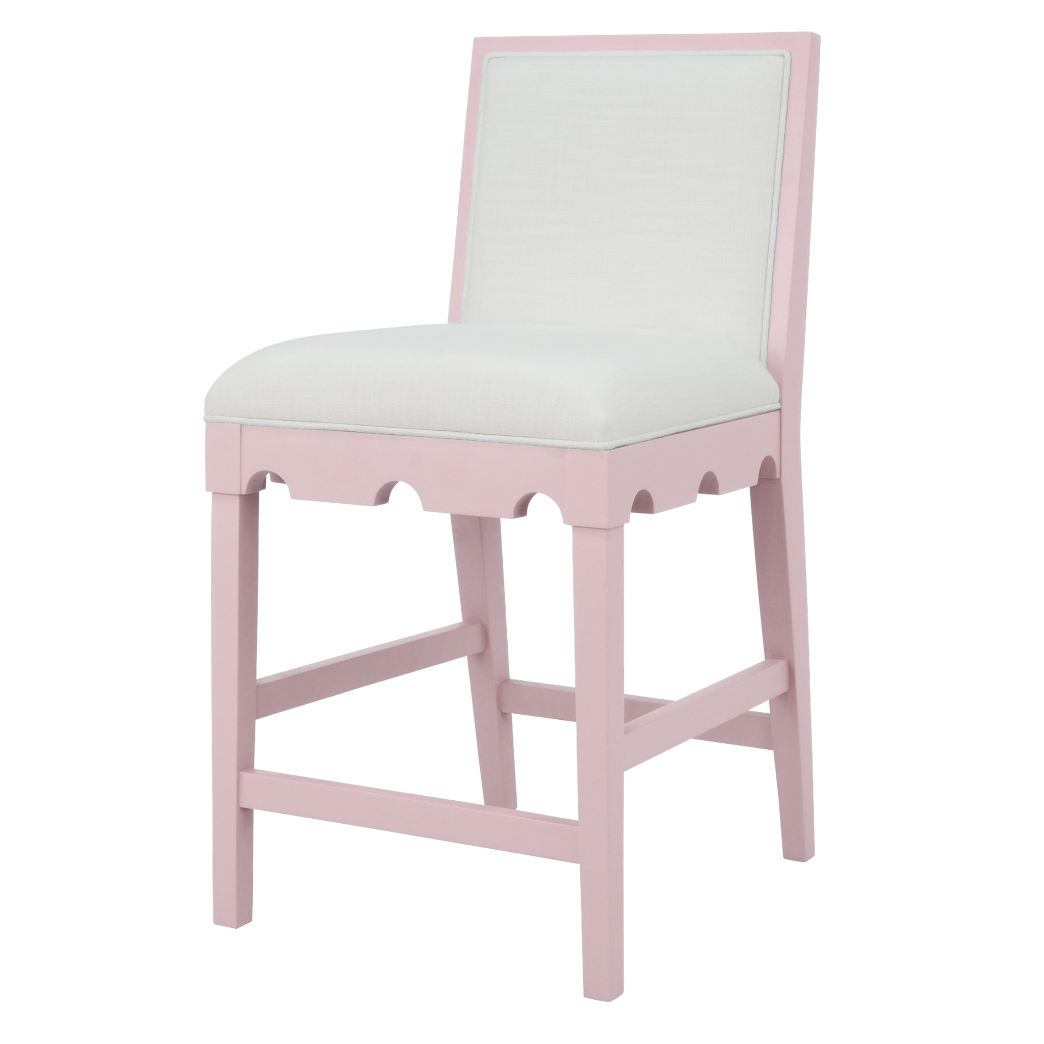 Lanister Square Back Counter Stool in Matte Pink Lacquer