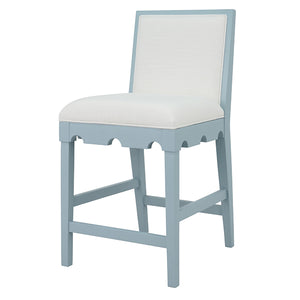 Lanister Counter Stool in Matte Light Blue Lacquer