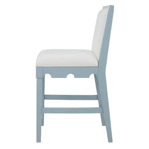 Lanister Counter Stool in Matte Light Blue Lacquer