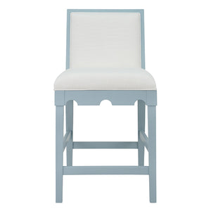 Lanister Counter Stool in Matte Light Blue Lacquer