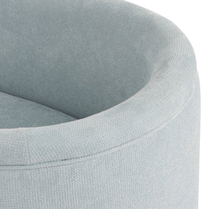 Lansky Three Leg Fully Upholstered Barrel Chair in Powder Blue Boucle