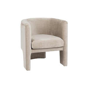 Lansky Three Leg Fully Upholstered Barrel Chair in Taupe Grey Boucle