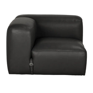 Augustus Modular Sofa, Left Corner, Santosa Matte Black Leather