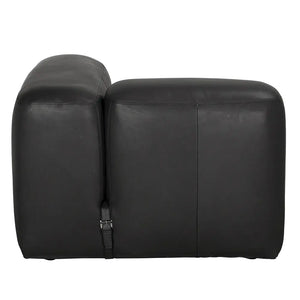 Augustus Modular Sofa, Left Corner, Santosa Matte Black Leather