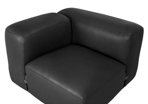 Augustus Modular Sofa, Left Corner, Santosa Matte Black Leather